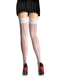 Lace Stay up Stockings with Heart Seam 