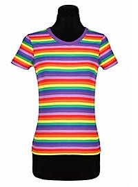 Ladies Striped Shirt Short Sleeve Colorful - Suitable For Everyday Wear