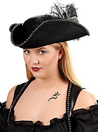 Ladies' tricorn hat with pearl trim