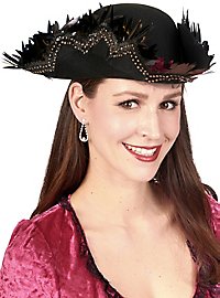 Ladies' tricorn hat with zigzag braid
