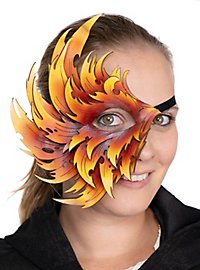 Lædermaske - Phoenix Rød-Gul