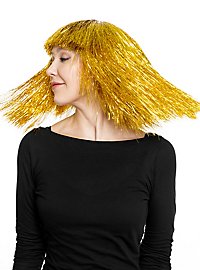 Lametta Perücke gold