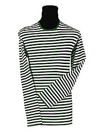 Langærmet, stribet herreskjorte i grøn og hvid - velegnet til hverdagsbrug