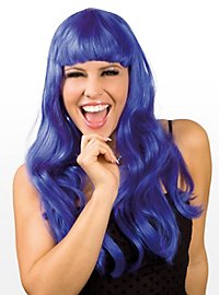 Lange Haare blau Perücke