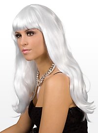Lange Haare weiß Perücke