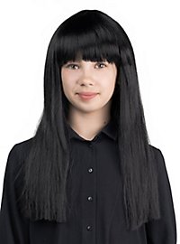 Langhåret Børneparyk Sort Med Pandehår