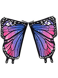 Large butterfly wings made of purple fabric