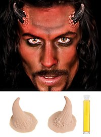 Latexhorn Dæmon Med Mastix Hudlim