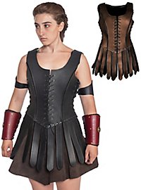 Leather armor "Gladiatress" with straps