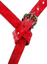 Leather Belt Flames red 