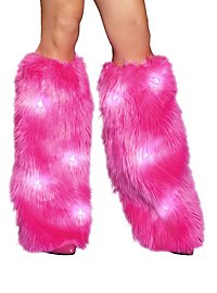 Legwarmers with flashing LEDs pink