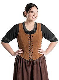 Schnürmieder aus Veloursleder schwarz