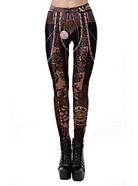 Leggings con stampa steampunk