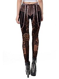 Leggings con stampa steampunk