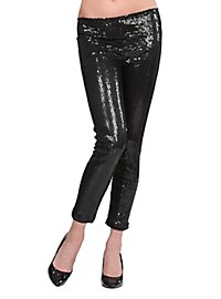 Leggings Pailletter Sort