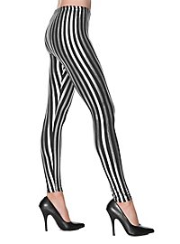 Leggings striped black-silver