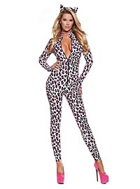 Leopard Catsuit white & pink with Hair Band