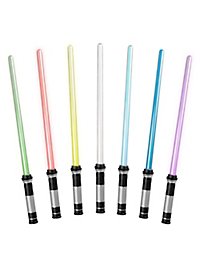 Lichtzwaard met 7 LED kleuren (rood, blauw, groen, geel, paars, lichtblauw, wit) & laserzwaard geluidseffecten
