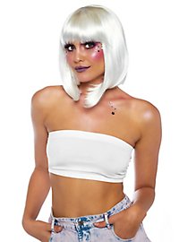 Long Bob UV Paryk Perlemat Hvid