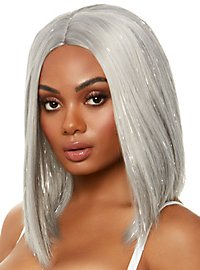 Long Bob wig silver-grey