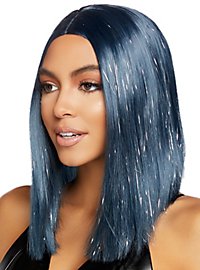 Long Bob wig silver-indigo