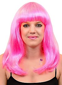 Long hairstyle with fringes pink