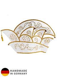 Magnificent white committee cap with elaborate embroidery and gold trim