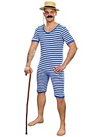 Maillot de bain homme années 20 bleu