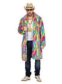 Manteau en fausse fourrure arc-en-ciel