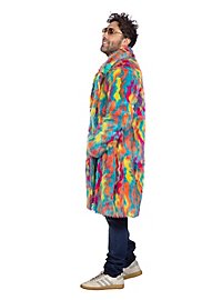 Manteau en fausse fourrure arc-en-ciel