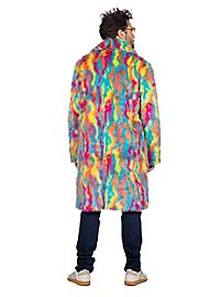 Manteau en fausse fourrure arc-en-ciel