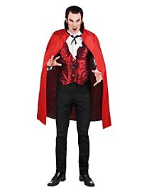 Mantello corto da vampiro reversibile nero e rosso