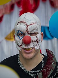 Maschera da clown horror sfregiato senza mento