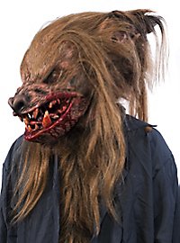 Maschera da lupo mannaro ferale marrone