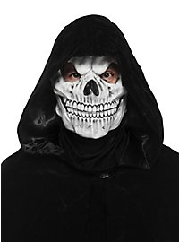 Masque de crâne blanc avec cape noire, set d'Halloween