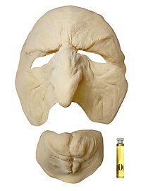 Masque de vieille sorcière méchante en latex à coller