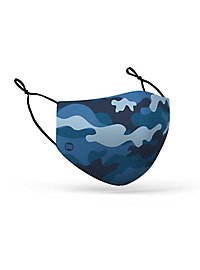 Masque en tissu pour enfants camouflage navy bleu