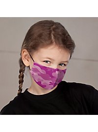 Masque en tissu pour enfants camouflage rose