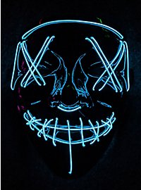 Masque LED Halloween bleu fluo