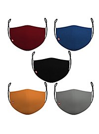 Masques en tissu Sparpack uni - noir / bleu / rouge / gris / orange