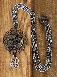 Medaglione a farfalla steampunk con catena