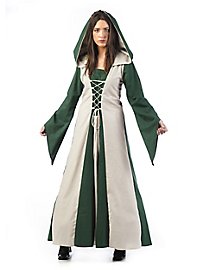 Medieval costume damsel dark green