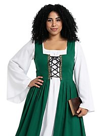 Medieval sleeveless dress - Lucretia, green - maskworld.com