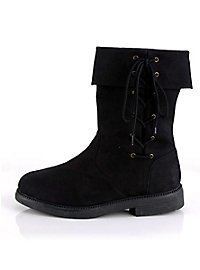 Men's leatherette boots with lacing black