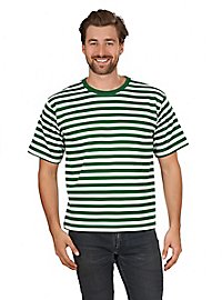 Men's Striped Short-Sleeved Shirt in Green And White – Suitable for Everyday Wear