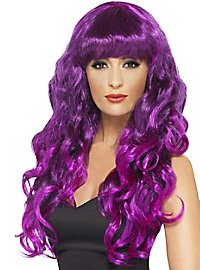Mermaid curly wig purple
