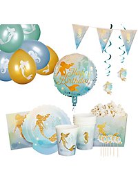 Mermaids party decoration set 52 pieces for 6 persons