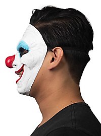 Maschera Mezzo Viso Killer Clown In Lattice - Con Capelli E Mini Cappello, Per Adulti