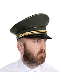 Militärmütze - Grün mit dreifacher Paspel in gold