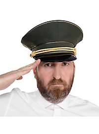 Militärmütze - Grün mit dreifacher Paspel in gold